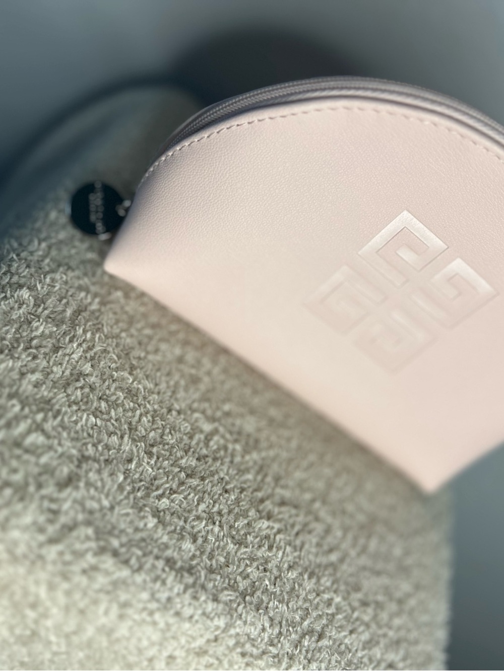 Givenchy Light Pink Embossed Leather Makeup pouch